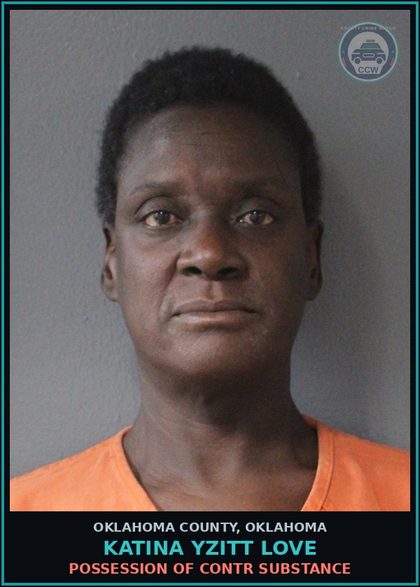 CCW arrest card for Katina Yzitt Love in Oklahoma County: LARCENY OF MERCHANDISE FROM RETAILER
