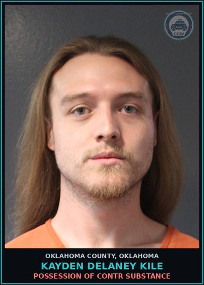 CCW arrest card for Kayden Delaney Kile in Oklahoma County: POSSESSION OF contr substance