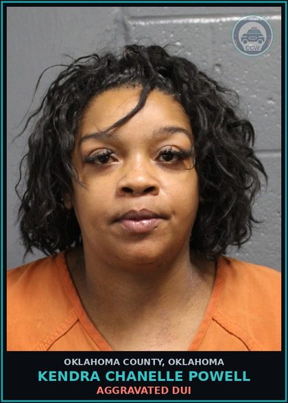 CCW arrest card for Kendra Chanelle Powell in Oklahoma County: TRANSPORTING OPEN CONTAINER - BEER