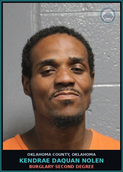 CCW arrest card for Kendrae Daquan Nolen in Oklahoma County: UNSAFE LANE USE