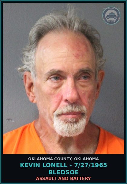 CCW arrest card for Kevin Lonell - 7/27/1965 Bledsoe in Oklahoma County: ASSAULT AND BATTERY