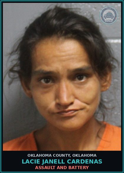 CCW arrest card for Lacie Janell Cardenas in Oklahoma County: FUGITIVE FROM JUSTICE