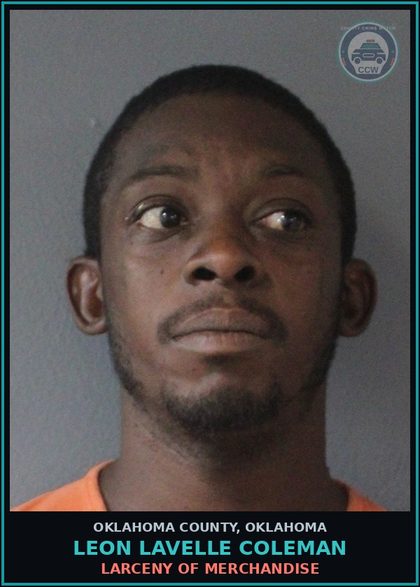 CCW arrest card for Leon Lavelle Coleman in Oklahoma County: INTERFERING WITH OFFICIAL PROCESS - OBSTRUCTING OFFICER