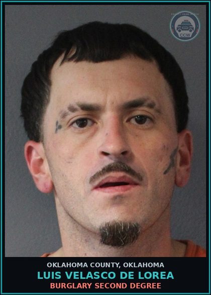 CCW arrest card for Luis Velasco De Lorea in Oklahoma County: BURGLARY SECOND DEGREE