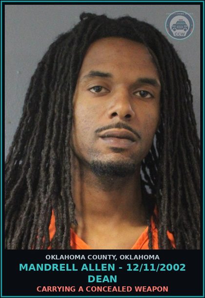 CCW arrest card for Mandrell Allen - 12/11/2002 Dean in Oklahoma County: CARRYING A CONCEALED WEAPON