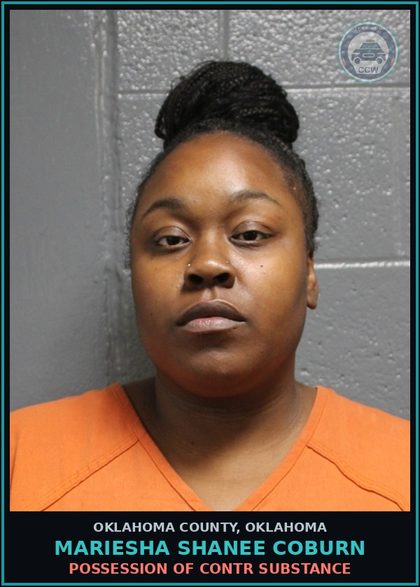 CCW arrest card for Mariesha Shanee Coburn in Oklahoma County: TRANSPORTING OPEN CONTAINER - BEER