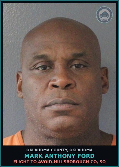 CCW arrest card for Mark Anthony Ford in Oklahoma County: FLIGHT TO AVOID-HILLSBOROUGH CO, SO