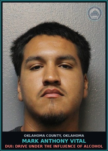 CCW arrest card for Mark Anthony Vital in Oklahoma County: chld ENDANGERMENT