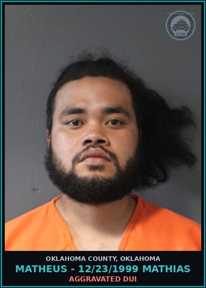 CCW arrest card for Matheus - 12/23/1999 Mathias in Oklahoma County: AGGRAVATED DUI