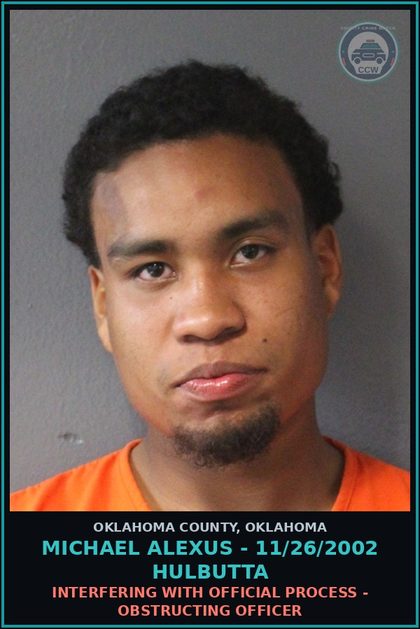 CCW arrest card for Michael Alexus - 11/26/2002 Hulbutta in Oklahoma County: INTERFERING WITH OFFICIAL PROCESS - OBSTRUCTING OFFICER