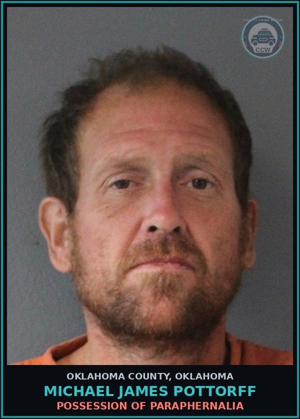 CCW arrest card for Michael James Pottorff in Oklahoma County: DISTRIBUTION OF contr substance, POSSESS WITH INTENT CF25004372