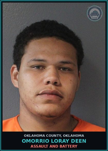 CCW arrest card for Omorrio Loray Deen in Oklahoma County: ASSAULT AND BATTERY