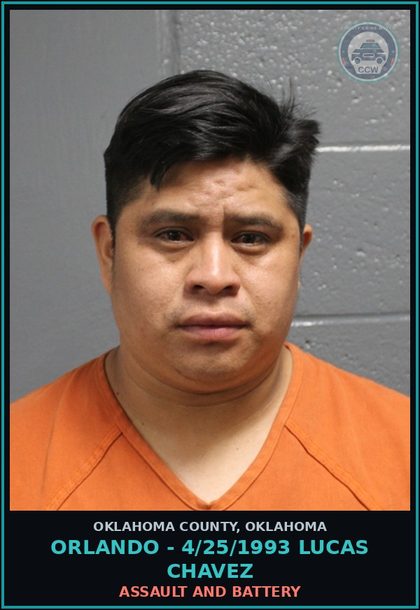 CCW arrest card for Orlando - 4/25/1993 Lucas Chavez in Oklahoma County: ASSAULT AND BATTERY