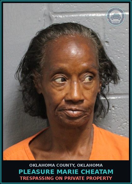 CCW arrest card for Pleasure Marie Cheatam in Oklahoma County: PUBLIC INDECENCY