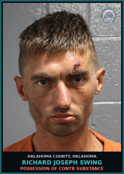 CCW arrest card for Richard Joseph Swing in Oklahoma County: POSSESSION OF contr substance