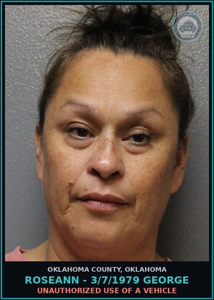 CCW arrest card for Roseann - 3/7/1979 George in Oklahoma County: UNAUTHORIZED USE OF A VEHICLE