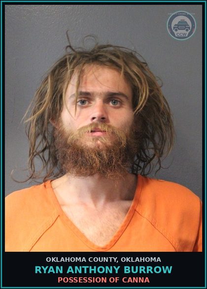 CCW arrest card for Ryan Anthony Burrow in Oklahoma County: DRUG PARAPHERNALIA