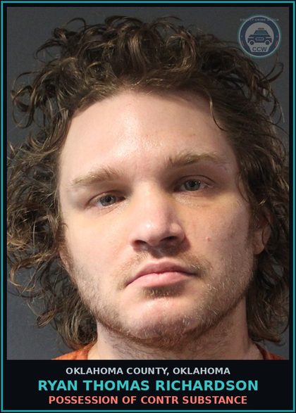 CCW arrest card for Ryan Thomas Richardson in Oklahoma County: LARCENY OF MERCHANDISE FROM RETAILER