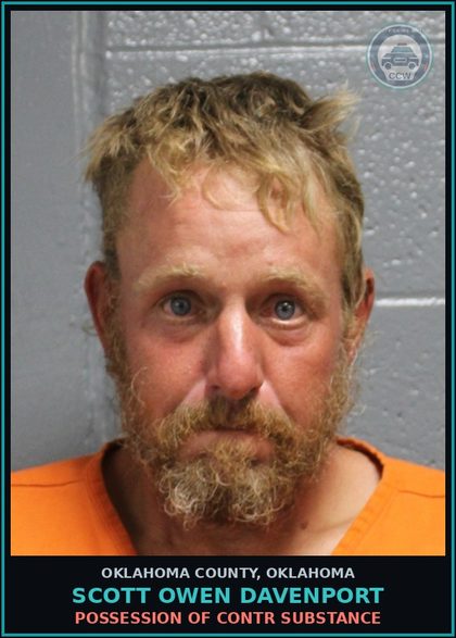 CCW arrest card for Scott Owen Davenport in Oklahoma County: MALICIOUS INJURY OR DESTRUCTION OF PROPERTY $1,000 OR MORE