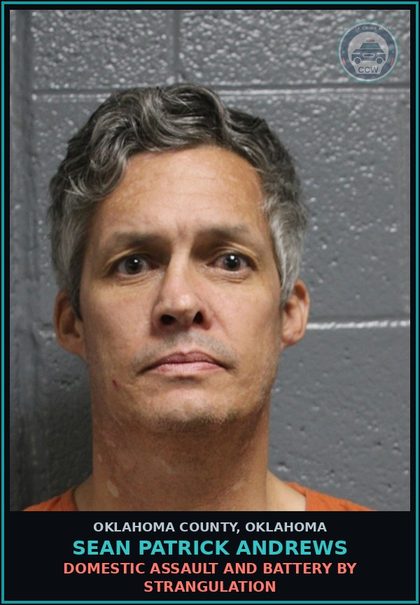 CCW arrest card for Sean Patrick Andrews in Oklahoma County: PLAN, ATTEMPT, CONSPIRE TO PERFORM ACT OF VIOLENCE