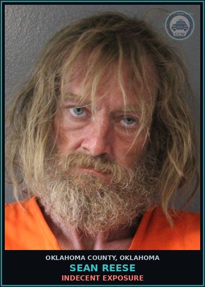 CCW arrest card for Sean Reese in Oklahoma County: INDECENT EXPOSURE