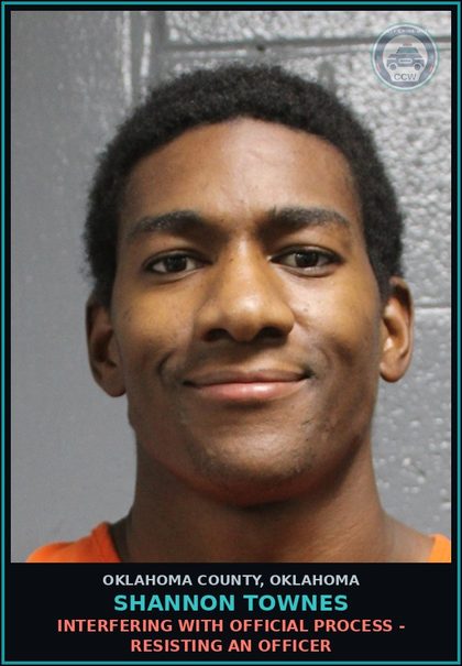 CCW arrest card for Shannon Townes in Oklahoma County: PUBLIC DRUNKENNESS