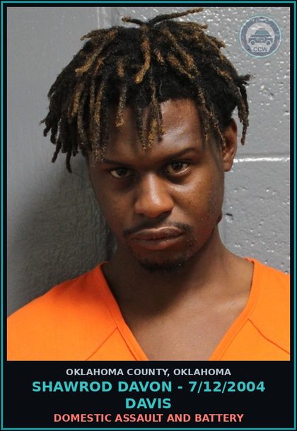CCW arrest card for Shawrod Davon - 7/12/2004 Davis in Oklahoma County: ENTER STRUCTURE WITH INTENT TO COMMIT CRIME/BREAKING AND CF22005215 ENTERING