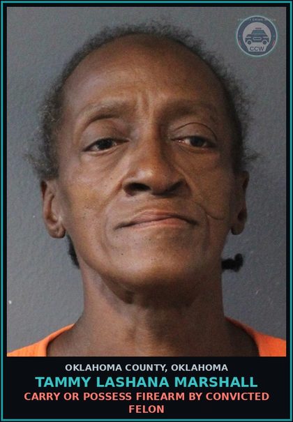 CCW arrest card for Tammy Lashana Marshall in Oklahoma County: TRANSPORTING OPEN CONTAINER - BEER