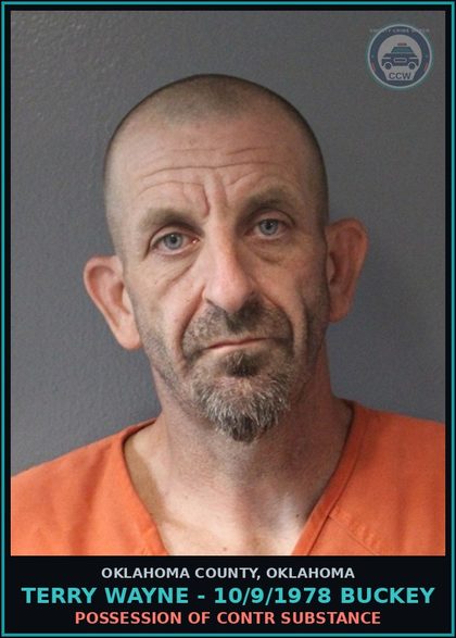 CCW arrest card for Terry Wayne - 10/9/1978 Buckey in Oklahoma County: FUGITIVE FROM JUSTICE