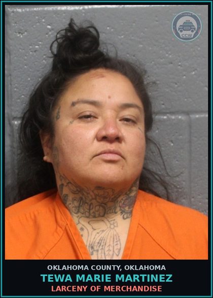 CCW arrest card for Tewa Marie Martinez in Oklahoma County: PUBLIC DRUNKENNESS