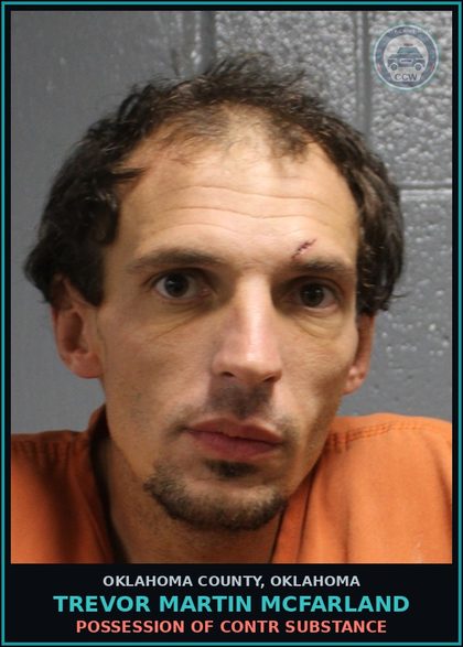 CCW arrest card for Trevor Martin Mcfarland in Oklahoma County: FAILURE TO DISPLAY HEADLIGHTS