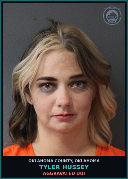 CCW arrest card for Tyler Hussey in Oklahoma County: AGGRAVATED DUI