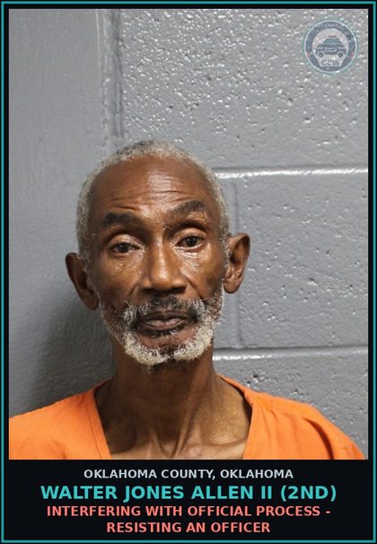 CCW arrest card for Walter Jones Allen Ii (2Nd) in Oklahoma County: PEDESTRIAN VIOLATION - NEGLIGENT USE OF ROADWAY AFTER WARNING