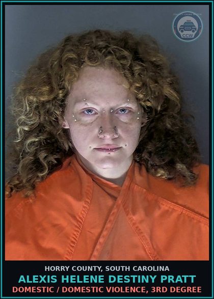 CCW arrest card for Alexis Helene Destiny Pratt in Horry County: Domestic / Domestic Violence, 3rd degree