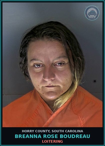 CCW arrest card for Breanna Rose Boudreau in Horry County: Loitering