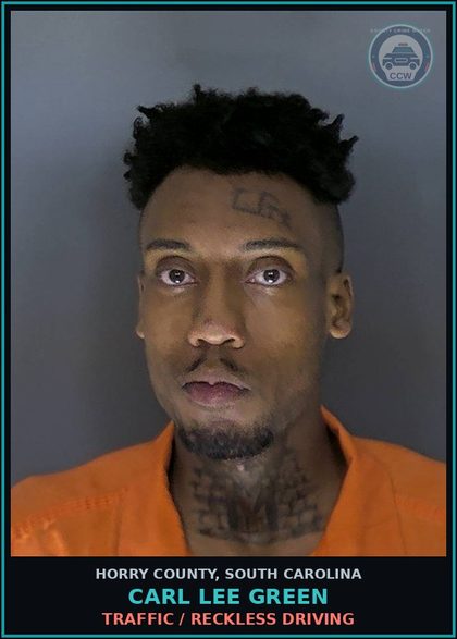 CCW arrest card for Carl Lee Green in Horry County: Traffic / Reckless Driving