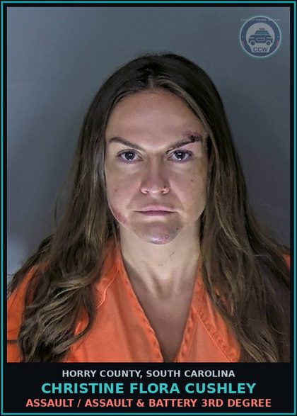 CCW arrest card for Christine Flora Cushley in Horry County: Assault / Assault & Battery 3rd degree