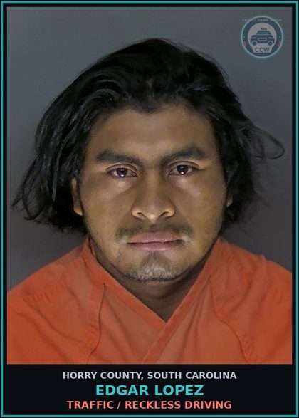 CCW arrest card for Edgar Lopez in Horry County: Traffic / Reckless Driving