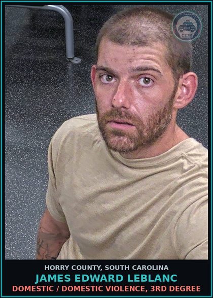 CCW arrest card for James Edward Leblanc in Horry County: Domestic / Domestic Violence, 3rd degree