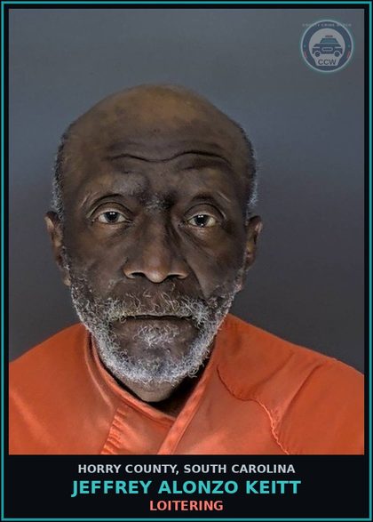 CCW arrest card for Jeffrey Alonzo Keitt in Horry County: Loitering