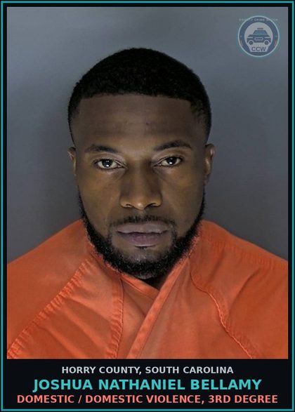 CCW arrest card for Joshua Nathaniel Bellamy in Horry County: Domestic / Domestic Violence, 3rd degree