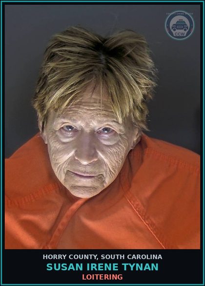 CCW arrest card for Susan Irene Tynan in Horry County: Loitering