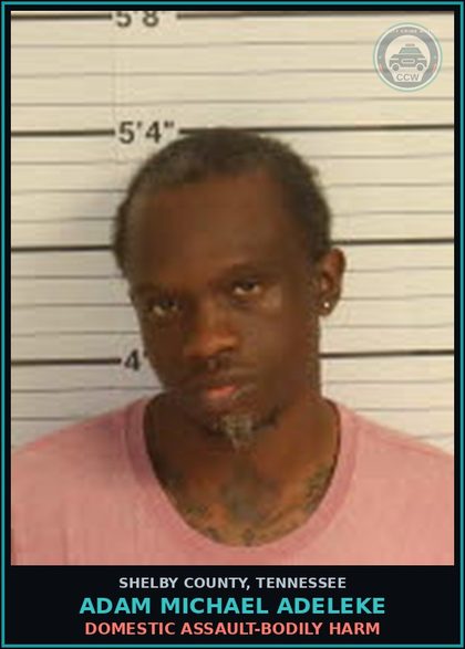 CCW arrest card for ADAM MICHAEL ADELEKE in Shelby County: DOMESTIC ASSAULT-BODILY HARM