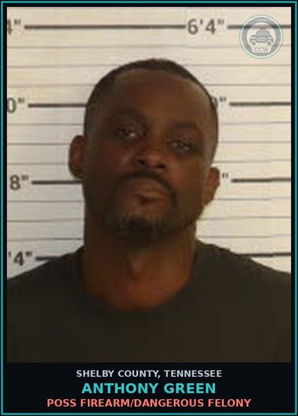 CCW arrest card for ANTHONY GREEN in Shelby County: INTENTIONALLY EVADE ARREST IN AUTO