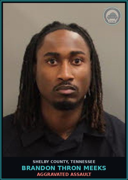 CCW arrest card for BRANDON THRON MEEKS in Shelby County: AGGRAVATED ASSAULT