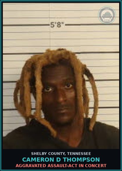 CCW arrest card for CAMERON D THOMPSON in Shelby County: AGGRAVATED ASSAULT-ACT IN CONCERT