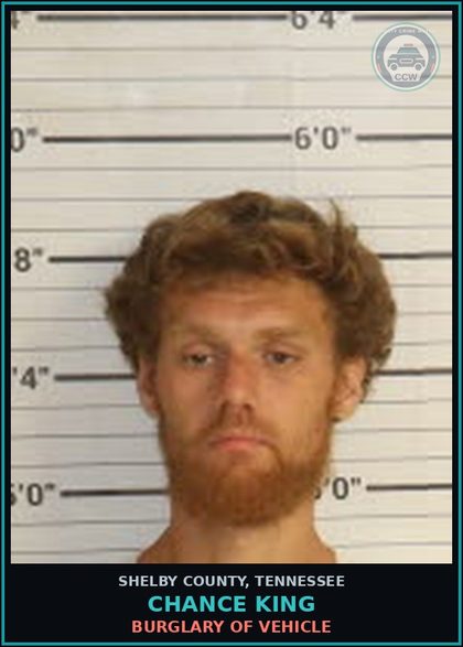 CCW arrest card for CHANCE KING in Shelby County: EVADING ARREST
