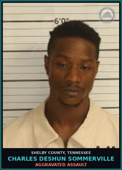 CCW arrest card for CHARLES DESHUN SOMMERVILLE in Shelby County: AGGRAVATED ASSAULT