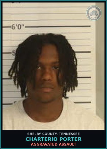 CCW arrest card for CHARTERIO PORTER in Shelby County: THEFT OF PROPERTY $2500-$10000