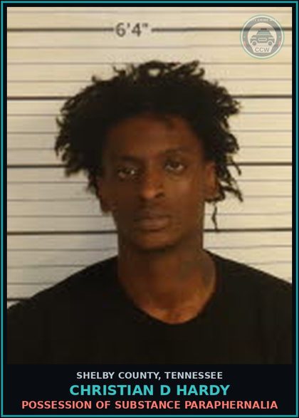 CCW arrest card for CHRISTIAN D HARDY in Shelby County: MANUF/DEL/SELL contr substance